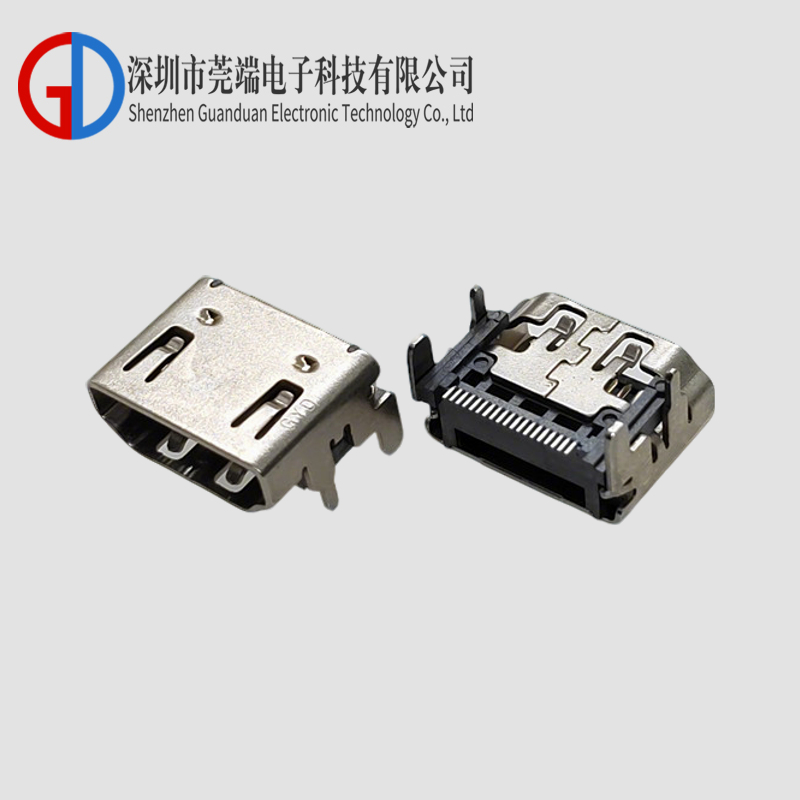 HDMI female socket A TYPE four pin terminal SMT