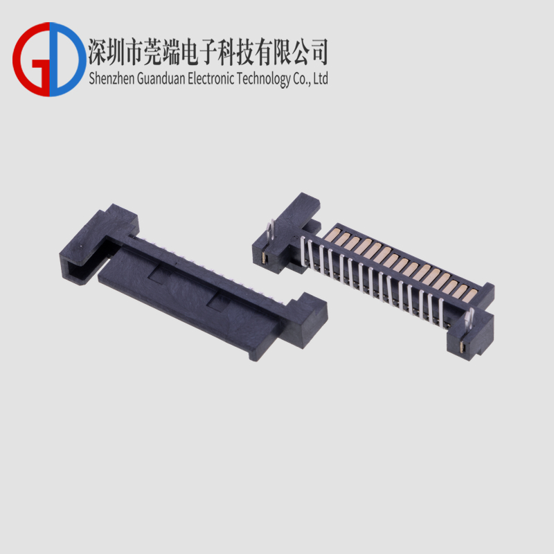 SATA15P single plastic 90 degree male seat with two harpoons