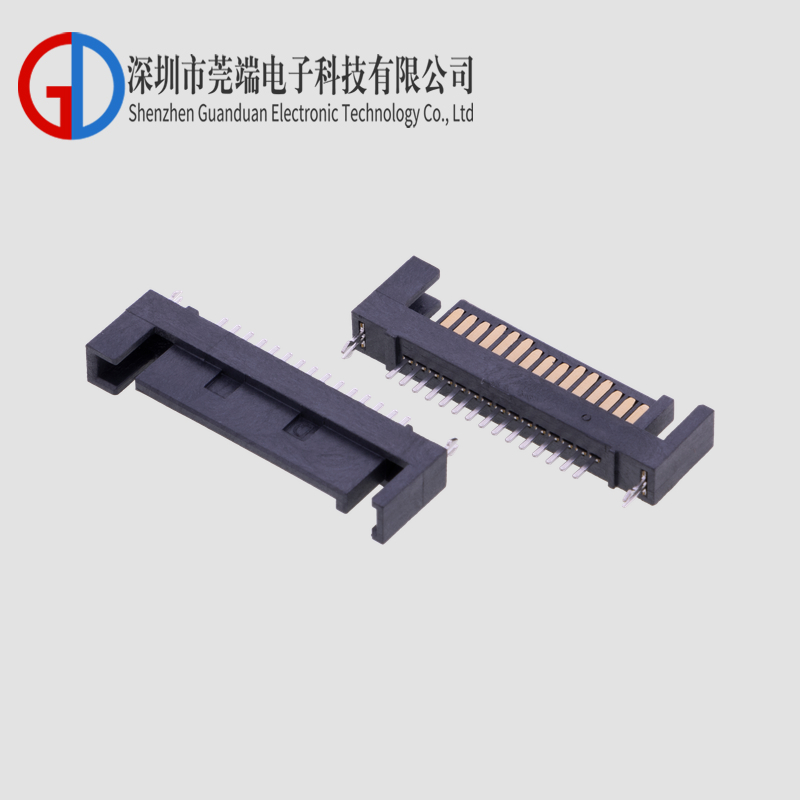SATA15P double plastic single row 180 degree male seat PC2.3 with harpoon