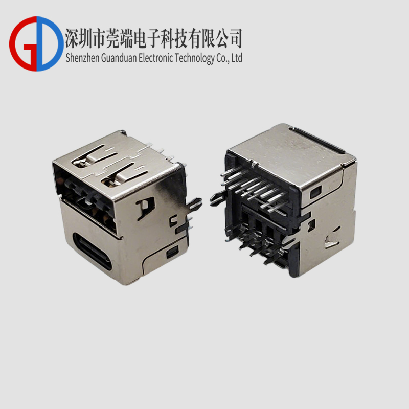 TYPE C Female Seat 14P+USB 2.0 Female Seat Double Layer 2-in-1