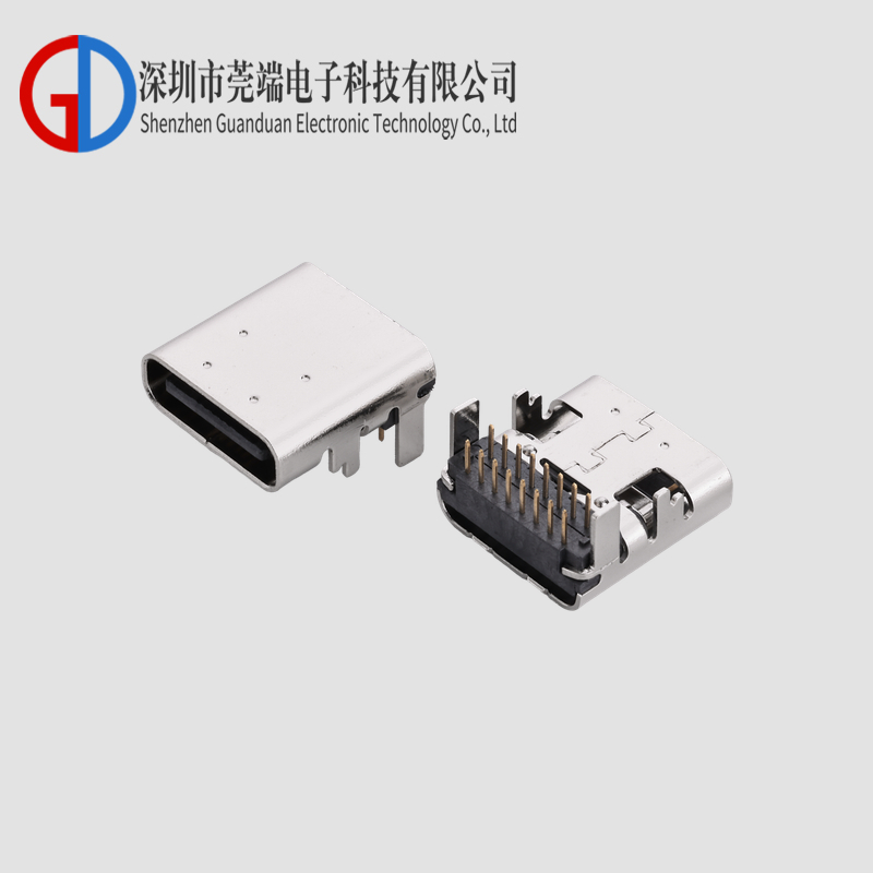 TYPE C female seat 16P board fully inserted