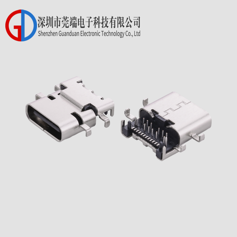 TYPE C female seat 24P sinking board with front insertion and rear attachment of 6-pin insertion board