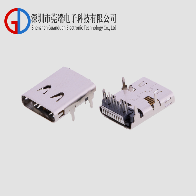 TYPE-C female seat 24P front plug and rear sticker four pin plug L=11.20