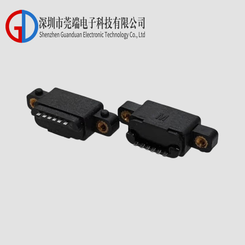 TYPE C female seat 6P vertical plug with screw hole waterproof version